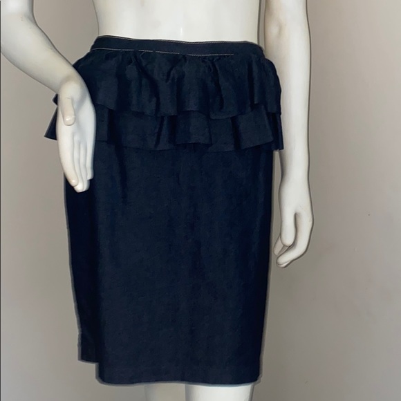 Bisou Bisou Denim Peplum Skirt - Picture 2 of 5